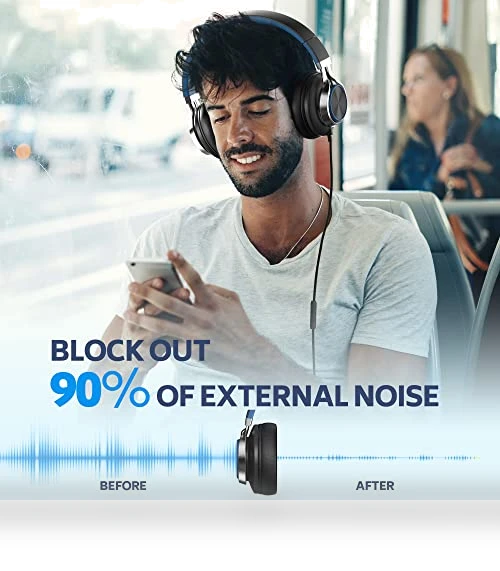 Over-Ear Wired Headphones with Microphone, Noise Isolation — In-Ear Headphones, COOSII