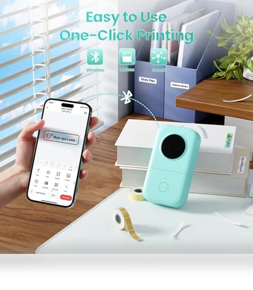 Portable Bluetooth Mini Label Printer, Smart Phone Handheld Thermal Sticker Small Labeler — Label, Phomemo