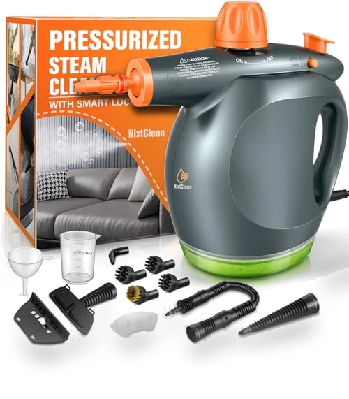 Powerful Handheld Steam Cleaner with Detergent Container and Safety Lock — Steam Cleaners, NixtClean