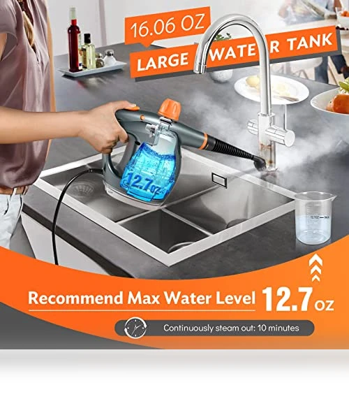 Powerful Handheld Steam Cleaner with Detergent Container and Safety Lock — Steam Cleaners, NixtClean