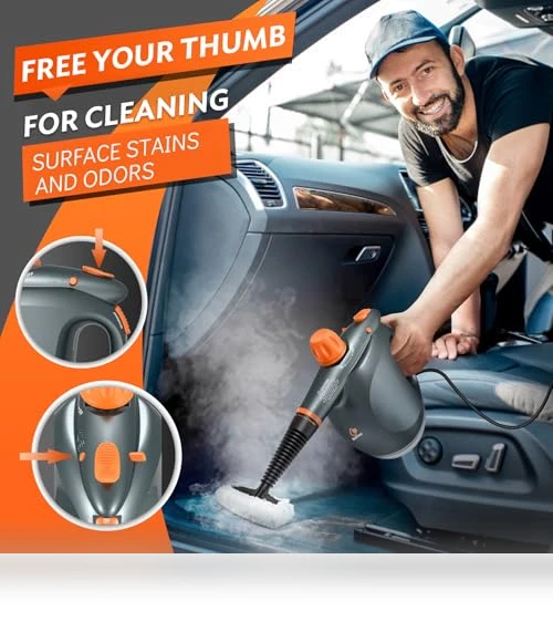Powerful Handheld Steam Cleaner with Detergent Container and Safety Lock — Steam Cleaners, NixtClean