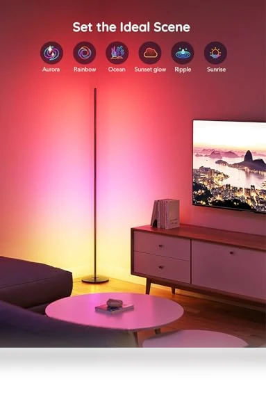 RGBIC Floor Lamp with Alexa, Music Sync, 16 Million Colors — LED, Govee