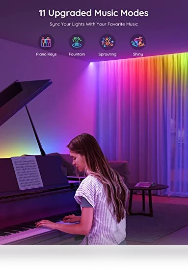 RGBIC LED Strip Lights, Smart LED Lights for Bedroom, Bluetooth App Control, Color Changing, Music Sync, 16.4ft — LED Strips, Govee