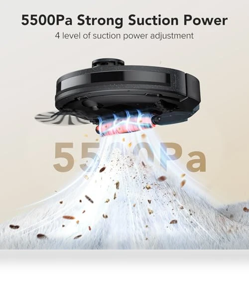 Robot Vacuum and Mop Combo with LiDAR Navigation, 5500Pa Suction, WiFi/Alexa Compatible — Smart Cleaning Robots, BPMIO