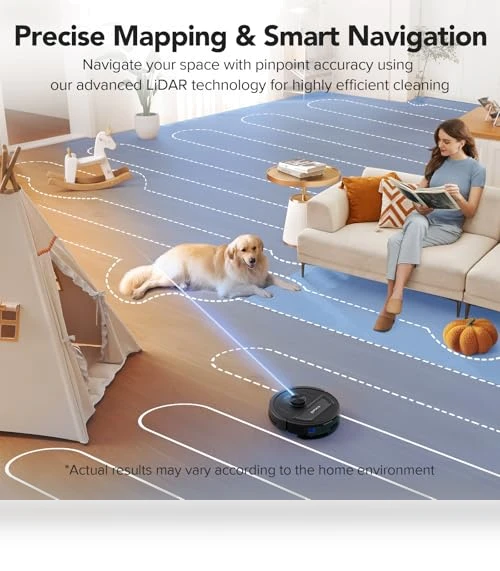 Robot Vacuum and Mop Combo with LiDAR Navigation, 5500Pa Suction, WiFi/Alexa Compatible — Smart Cleaning Robots, BPMIO