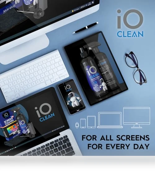 Screen Cleaner Spray Kit for Electronics - 16oz with Microfiber Cloth — Display Shields, iO CLEAN