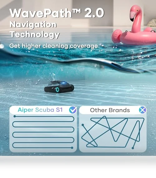 Scuba S1 Cordless Robotic Pool Cleaner for Inground Pools — Automated Pool Maintenance, AIPER