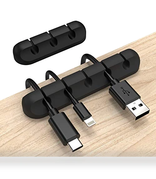 Silicone Cable Clips Organizer with 3M Adhesive - 2 Pack (5 & 3 Slots) — Cable Organizers, INCHOR