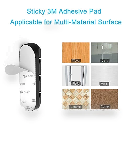 Silicone Cable Clips Organizer with 3M Adhesive - 2 Pack (5 & 3 Slots) — Cable Organizers, INCHOR