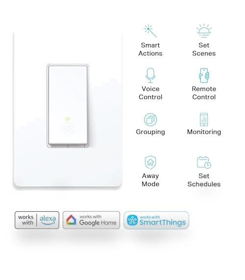 Smart 3 Way Switch Kit with Neutral Wire, Wi-Fi Light Switch for Alexa and Google Home — Smart Home Hubs & Controllers, TP-Link
