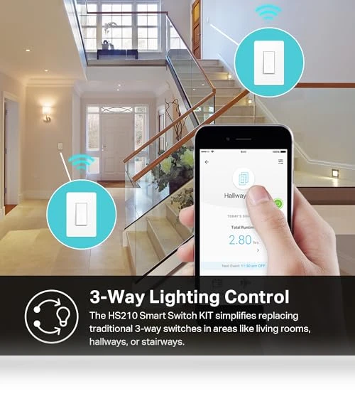Smart 3 Way Switch Kit with Neutral Wire, Wi-Fi Light Switch for Alexa and Google Home — Smart Home Hubs & Controllers, TP-Link