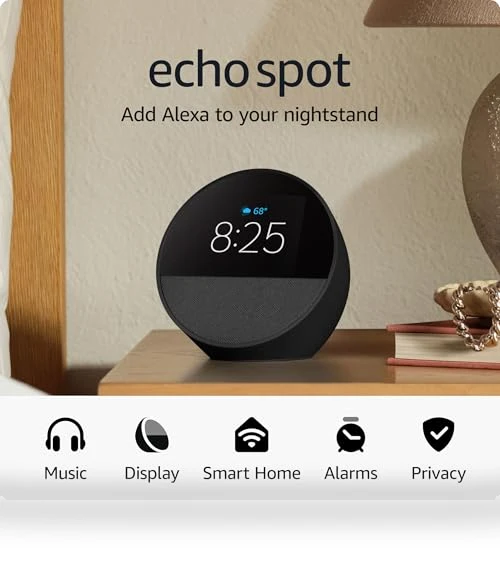Smart Alarm Clock with Alexa, Big Vibrant Sound — Alarm, Amazon