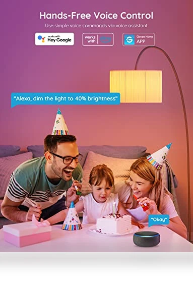 Smart Light Bulbs, Color Changing LED Bulbs, WiFi & Bluetooth, Music Sync, A19, 4 Pack — LED, Govee