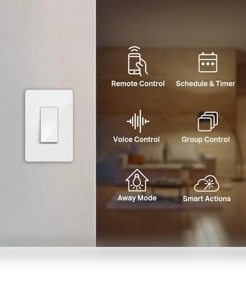 Smart Light Switch HS200P3, Single Pole, Wi-Fi, Works with Alexa and Google Home — Smart Home Hubs & Controllers, TP-Link
