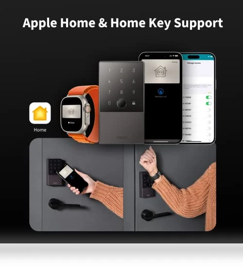 Smart Lock U100, Fingerprint Keyless Entry Door Lock with Apple Home Key — Smart Home Security, Aqara