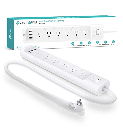 Smart Plug Power Strip with 6 Outlets and 3 USB Ports — Power Solutions & Surge Protection, TP-Link