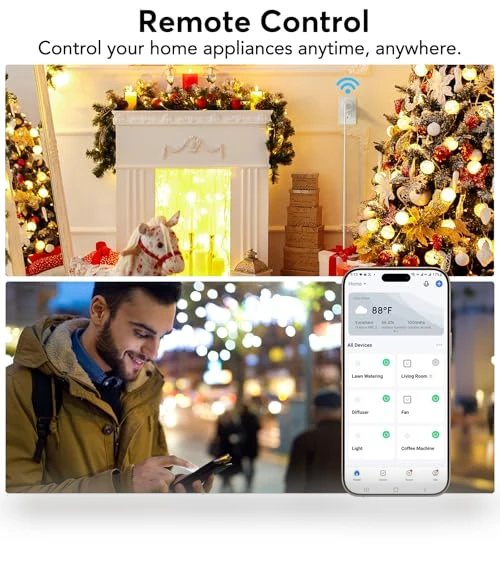 Smart Plug, WiFi Outlet Works with Alexa & Google Home, Remote Control & Timer Function, 4 Packs — Smart Home Hubs & Controllers, EIGHTREE