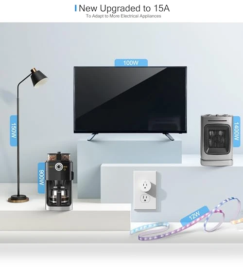 Smart Plug with WiFi Remote Control and Timer, Works with Alexa and Google Home — Smart Home Hubs & Controllers, EIGHTREE