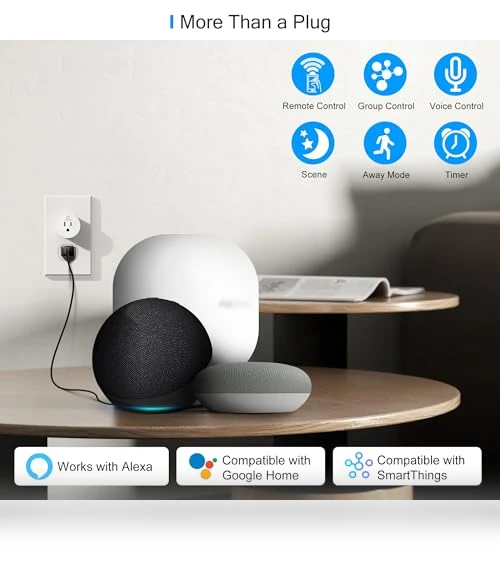 Smart Plug with WiFi Remote Control and Timer, Works with Alexa and Google Home — Smart Home Hubs & Controllers, EIGHTREE