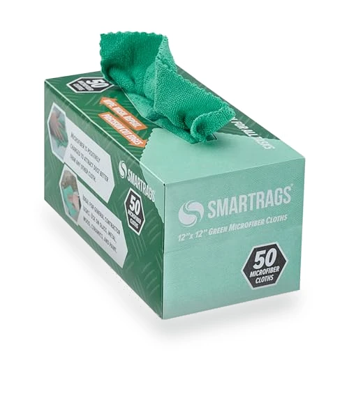 Smart Rags Microfiber Cleaning Cloths - Pack of 50, Lint Free, Scratch & Streak-Free — Microfiber, Arkwright LLC
