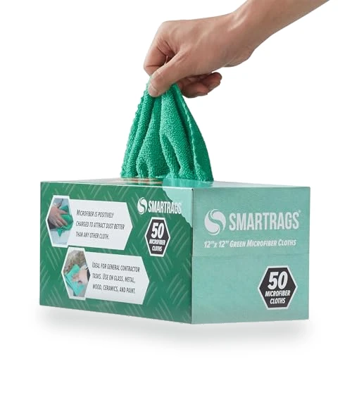 Smart Rags Microfiber Cleaning Cloths - Pack of 50, Lint Free, Scratch & Streak-Free — Microfiber, Arkwright LLC