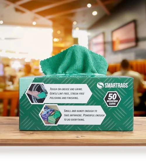 Smart Rags Microfiber Cleaning Cloths - Pack of 50, Lint Free, Scratch & Streak-Free — Microfiber, Arkwright LLC