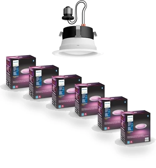 Smart Recessed 4 Inch LED Downlight - Color-Changing Light - 6 Pack — LED, Philips Hue