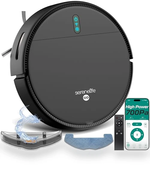 Smart Robot Vacuum and Mop Combo with App Control — Smart Cleaning Robots, SereneLife