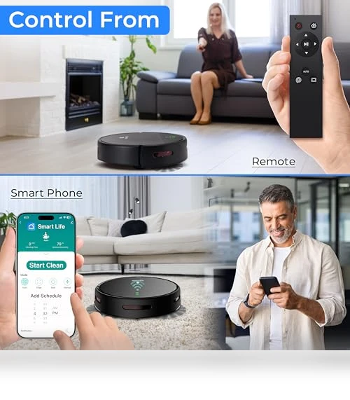 Smart Robot Vacuum and Mop Combo with App Control — Smart Cleaning Robots, SereneLife