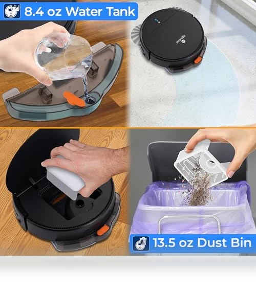 Smart Robot Vacuum and Mop Combo with App Control — Smart Cleaning Robots, SereneLife