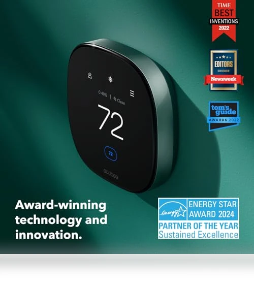 Smart Thermostat with Air Quality Monitor and Smart Sensor — Home Climate Control, ecobee