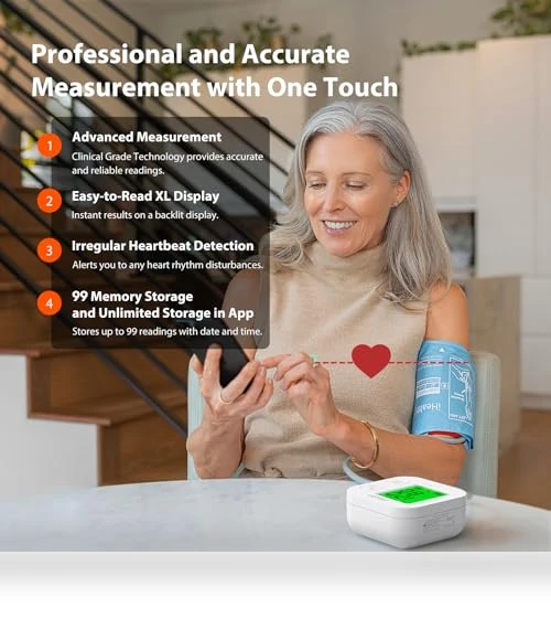 Smart Upper Arm Blood Pressure Monitor with Wide Range Cuff — Fitness & Activity Monitors, iHealth