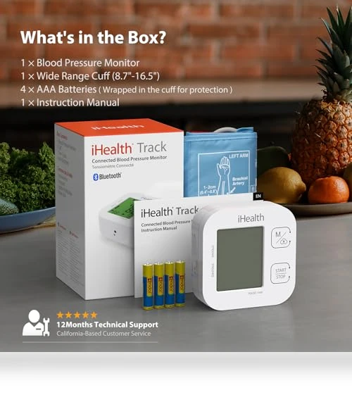 Smart Upper Arm Blood Pressure Monitor with Wide Range Cuff — Fitness & Activity Monitors, iHealth