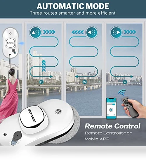 Smart Window Cleaner Robot with Automatic Water Spray — Smart Cleaning Robots, SUNSMAI