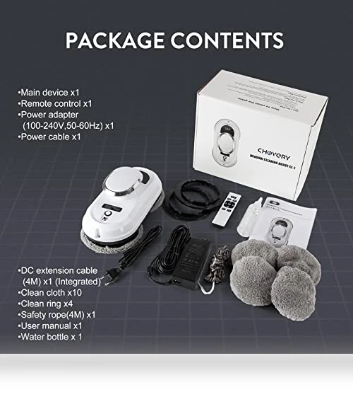 Smart Window Cleaning Robot with 5600Pa Suction, Remote Control — Smart Cleaning Robots, CHOVERY