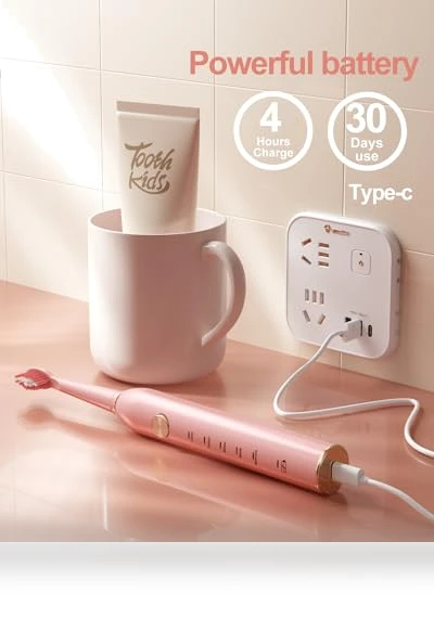 Sonic Electric Toothbrush for Adults, Smart Cleaning and Whitening, 5 Modes Selection 38000VPM Rechargeable — Ultrasonic, AJELU