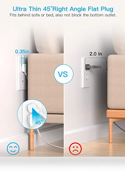 Surge Protector Power Strip with 8 Outlets and 4 USB Ports — Power Solutions & Surge Protection, HANYCONY