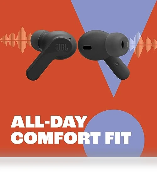 True Wireless Earbuds with Deep Bass Sound, Bluetooth 5.2, Water Resistant — In-Ear Headphones, JBL
