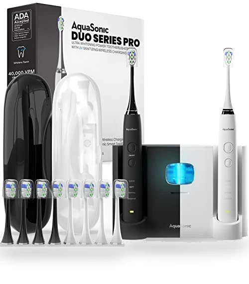 Ultra Whitening Electric Toothbrush with UV Sanitizing Base — Ultrasonic, AquaSonic