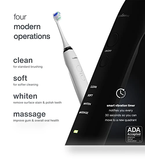 Ultra Whitening Electric Toothbrush with UV Sanitizing Base — Ultrasonic, AquaSonic