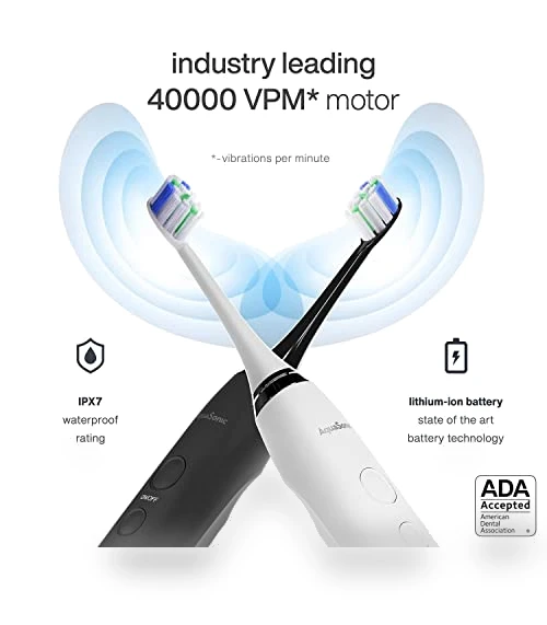 Ultra Whitening Electric Toothbrush with UV Sanitizing Base — Ultrasonic, AquaSonic