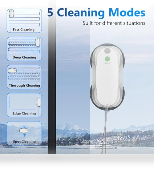 Window Cleaning Robot with Auto-Spray, Smart Navigation, Triple Safety System — Auto Glass Maintenance, TOSIMA