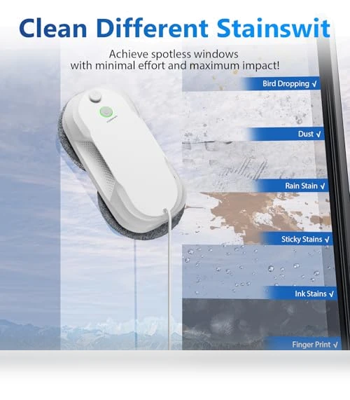 Window Cleaning Robot with Auto-Spray, Smart Navigation, Triple Safety System — Auto Glass Maintenance, TOSIMA
