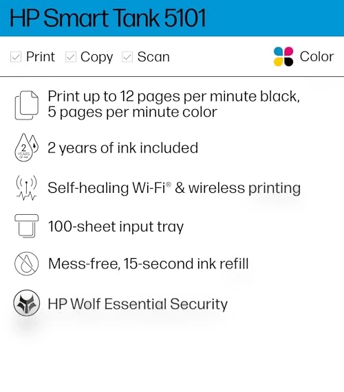 Wireless All-in-One Ink Tank Printer with 2 years of ink included — Printer Supplies, HP