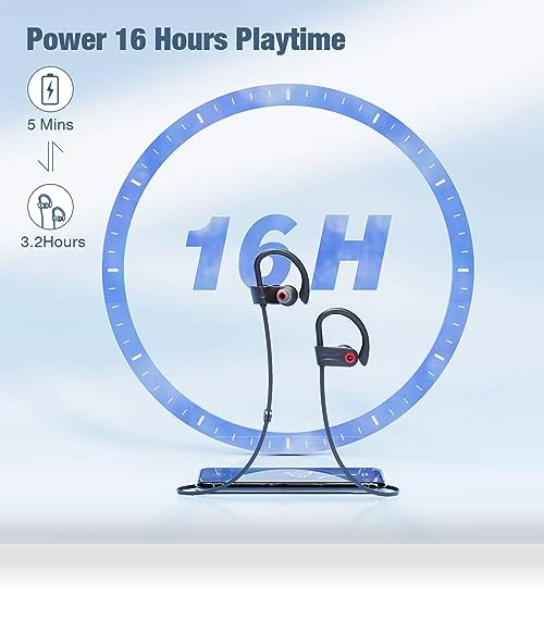Wireless Bluetooth Headphones with 16 Hours Playtime, IPX7 Waterproof — Headphones, Boean