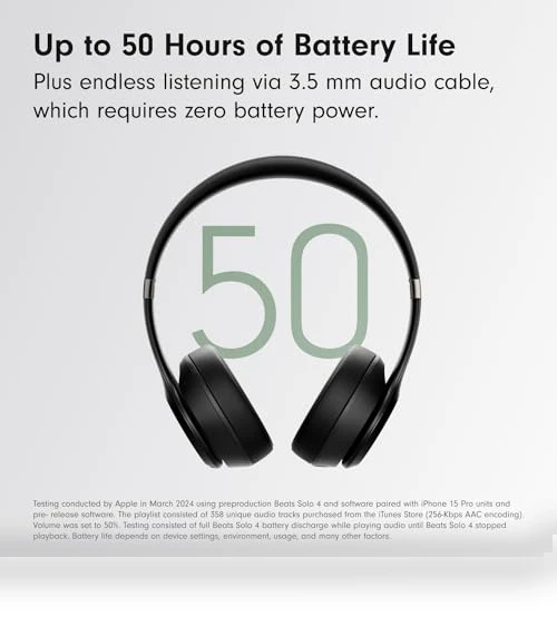 Wireless Bluetooth On-Ear Headphones with 50 Hours Battery Life — In-Ear Headphones, Beats