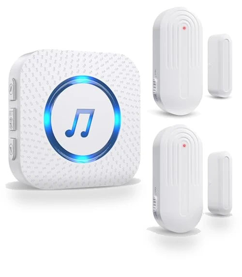 Wireless Door Sensor Chime with 500 FT Range, 26 Chimes, 5 Adjustable Volume — Kits, SanJie