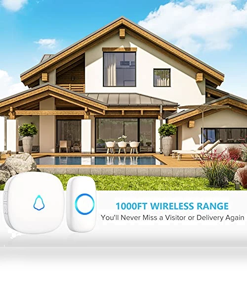 Wireless Doorbell with 58 Chimes, 1000Ft Range, Waterproof — Kits, SECRUI