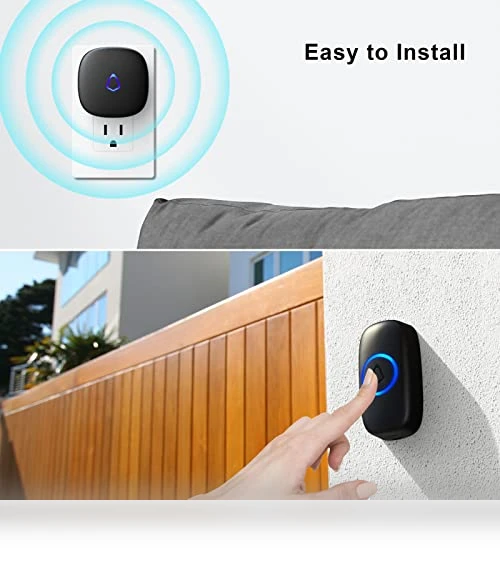 Wireless Doorbell with 58 Chimes, Waterproof, 1000Ft Range — Smart Home Security, SECRUI