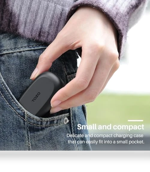 Wireless Earbuds Bluetooth 5.3 Light Weight IPX5 Waterproof with Charging Case — In-Ear Headphones, TOZO